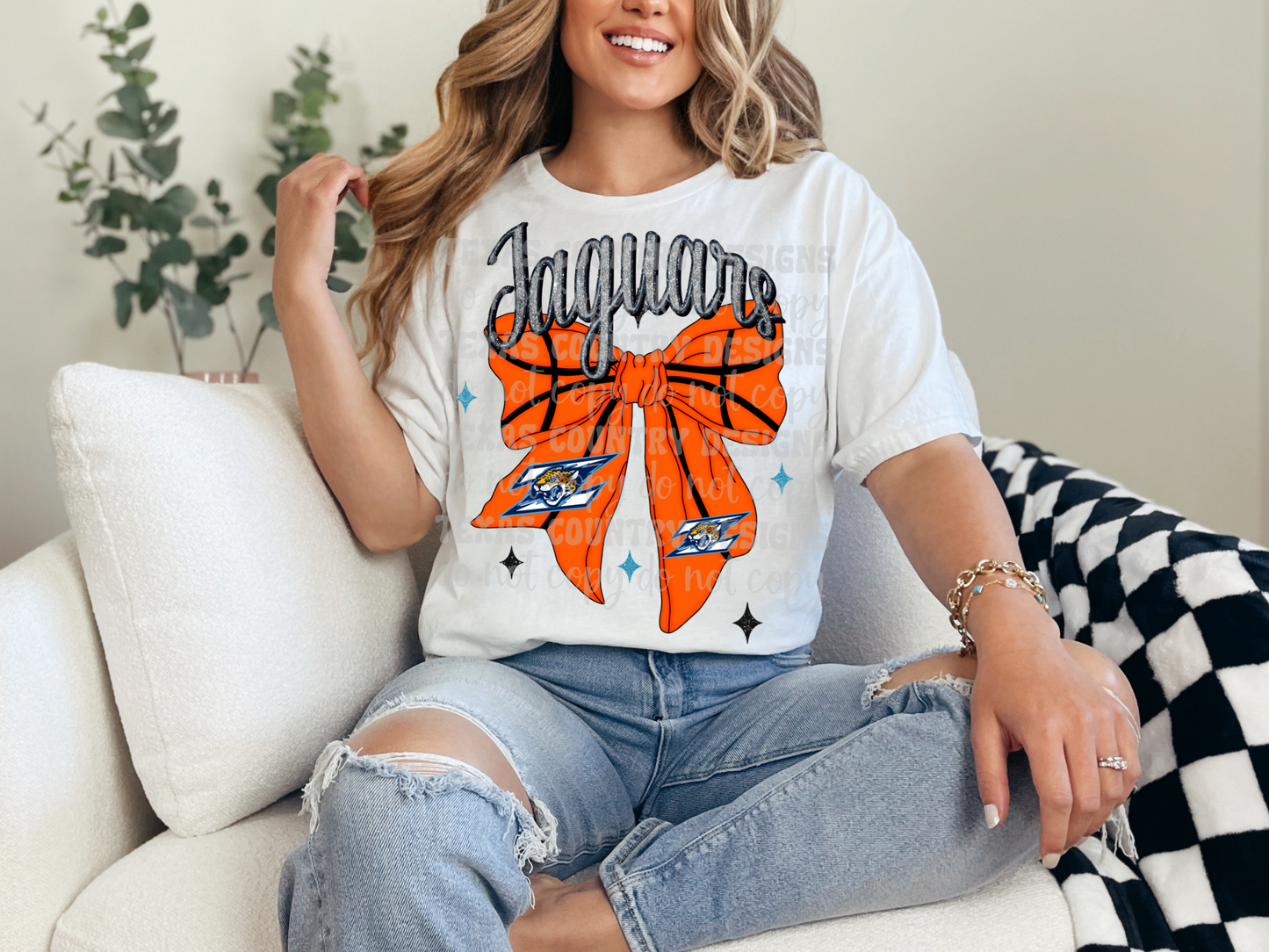 Custom Basketball Ribbon Bow