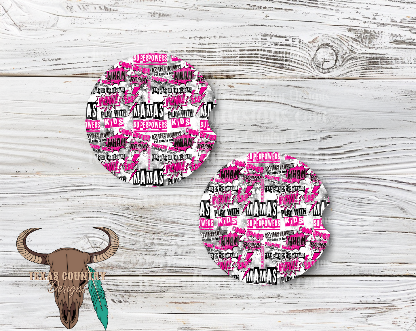 Mamas Superpowers Car Coasters