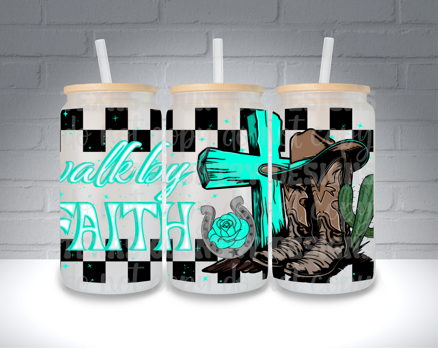 Walk By Faith 16OZ Turquoise