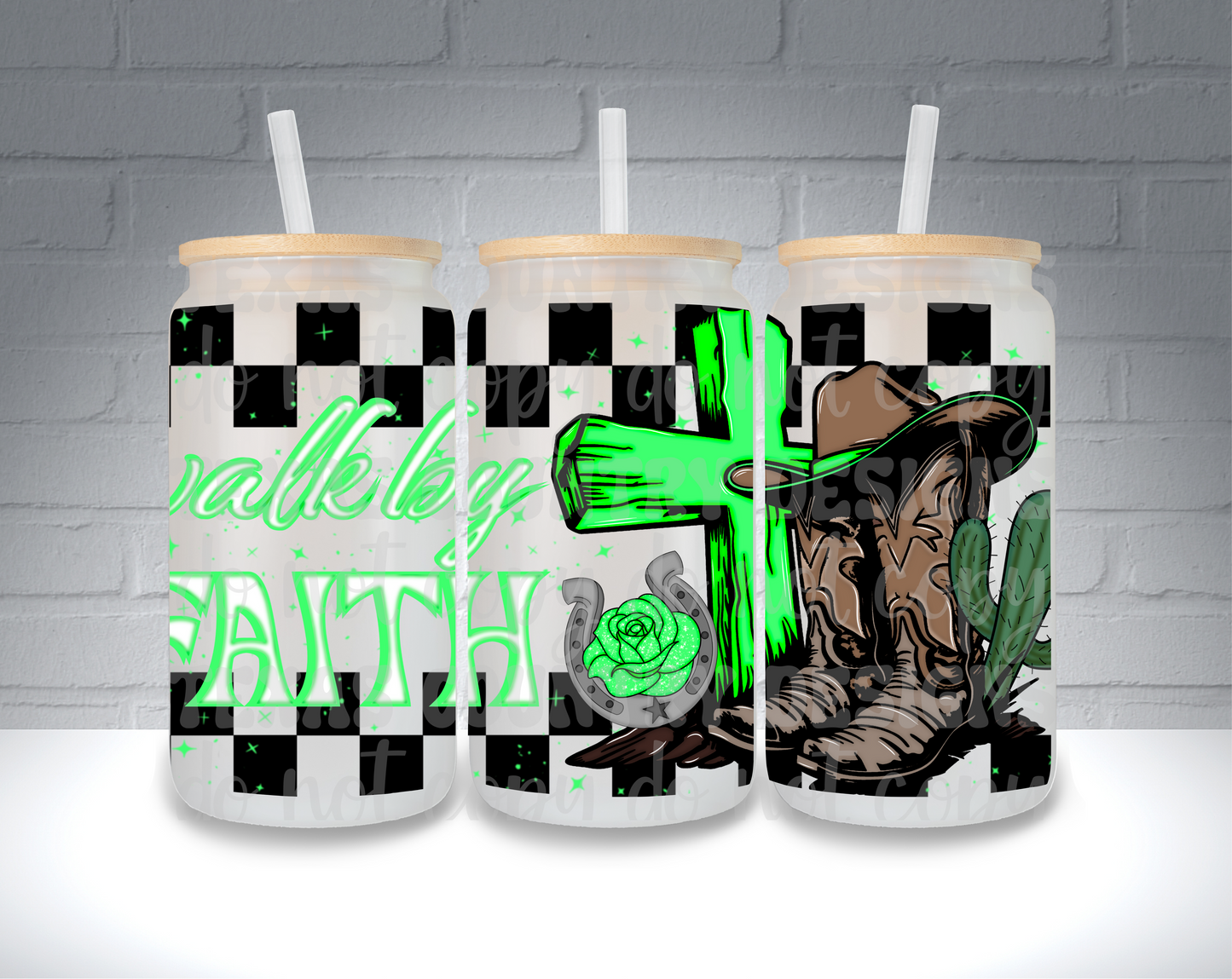 Walk By Faith 16OZ Green