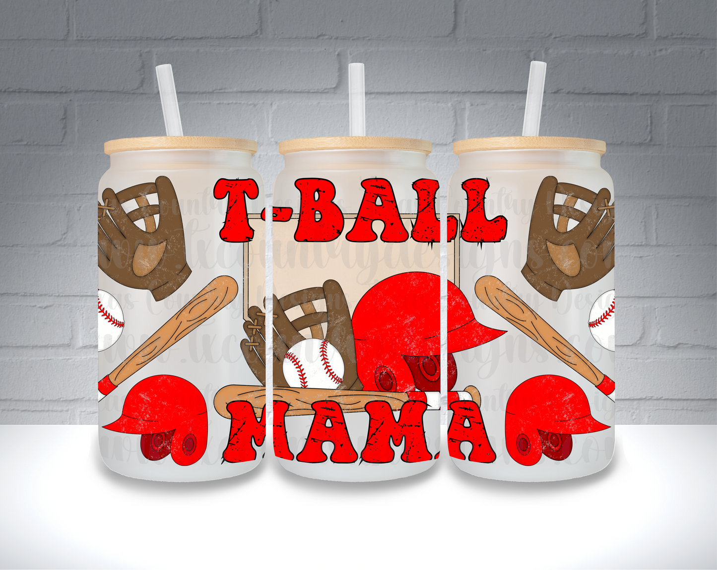 T-Ball Mama Grunge 16OZ