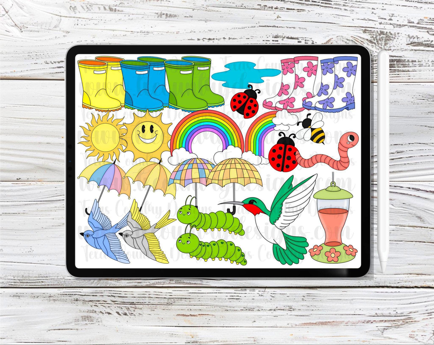 Spring Vibes Clipart Set