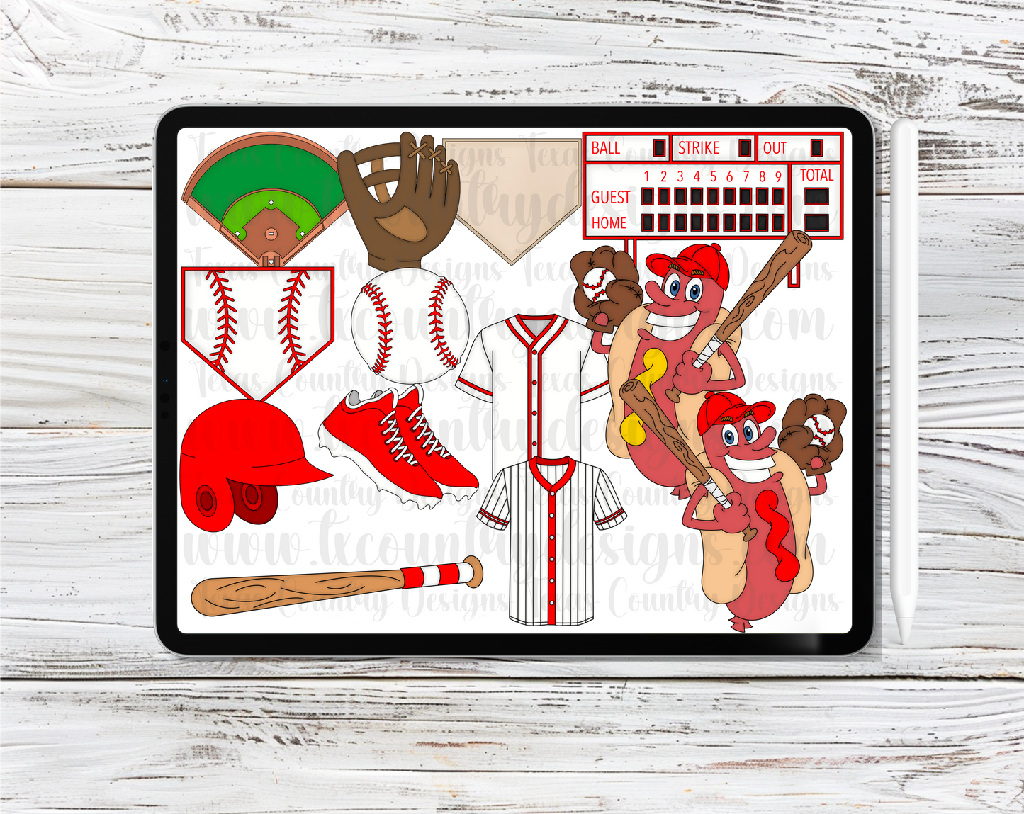 Baseball Clipart Set