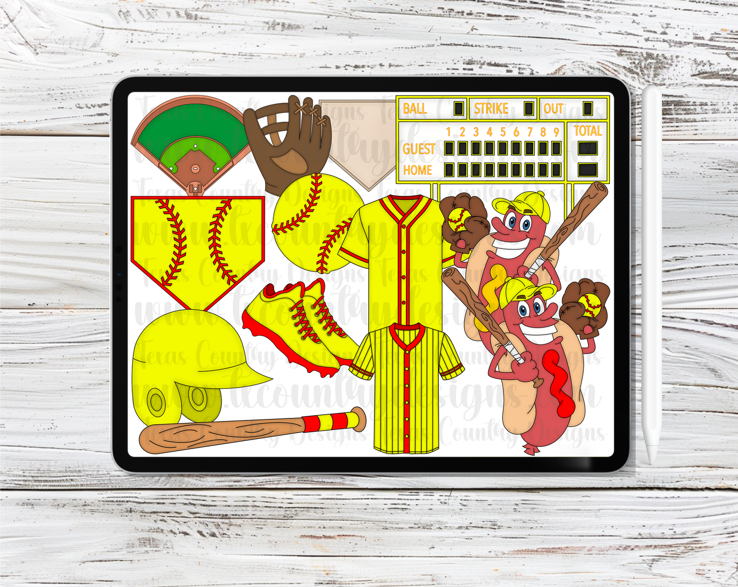 Softball Clipart Set