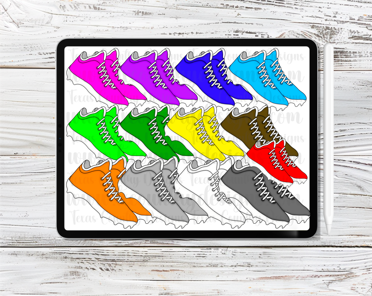 Baseball Cleats Clipart Set