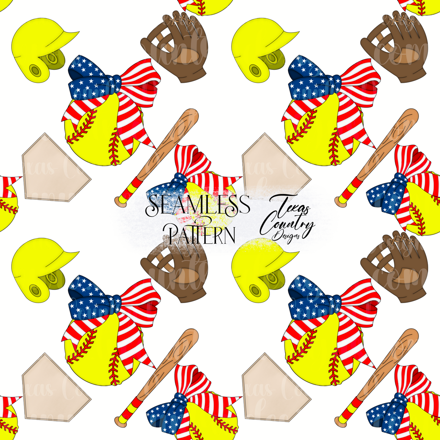 American Softball Seamless White