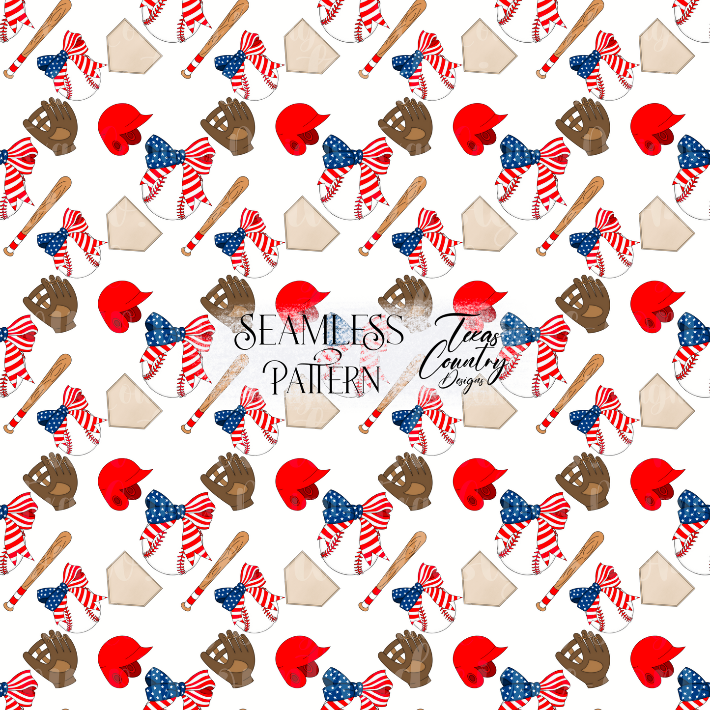 American Baseball Seamless White