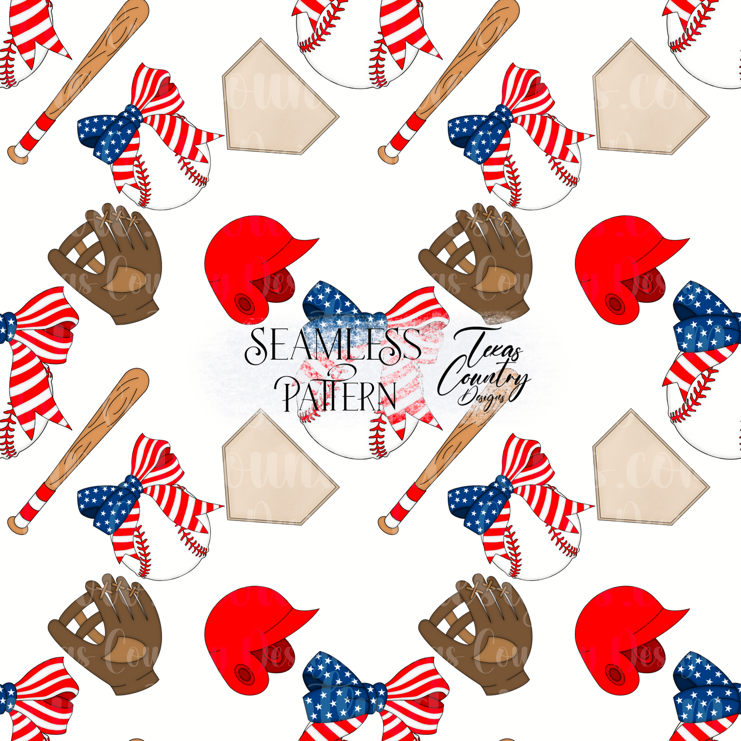 American Baseball Seamless White