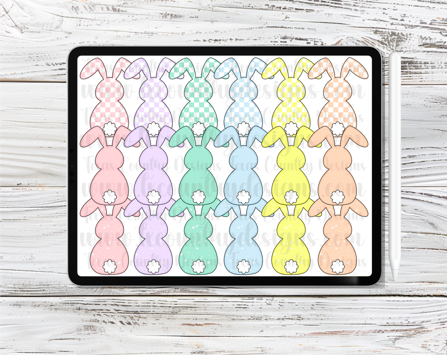 Pastel Easter Bunny’s Clipart Set
