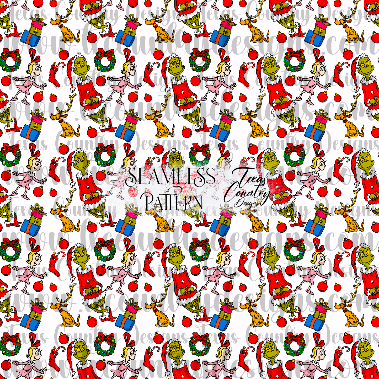Green Guy Christmas Seamless