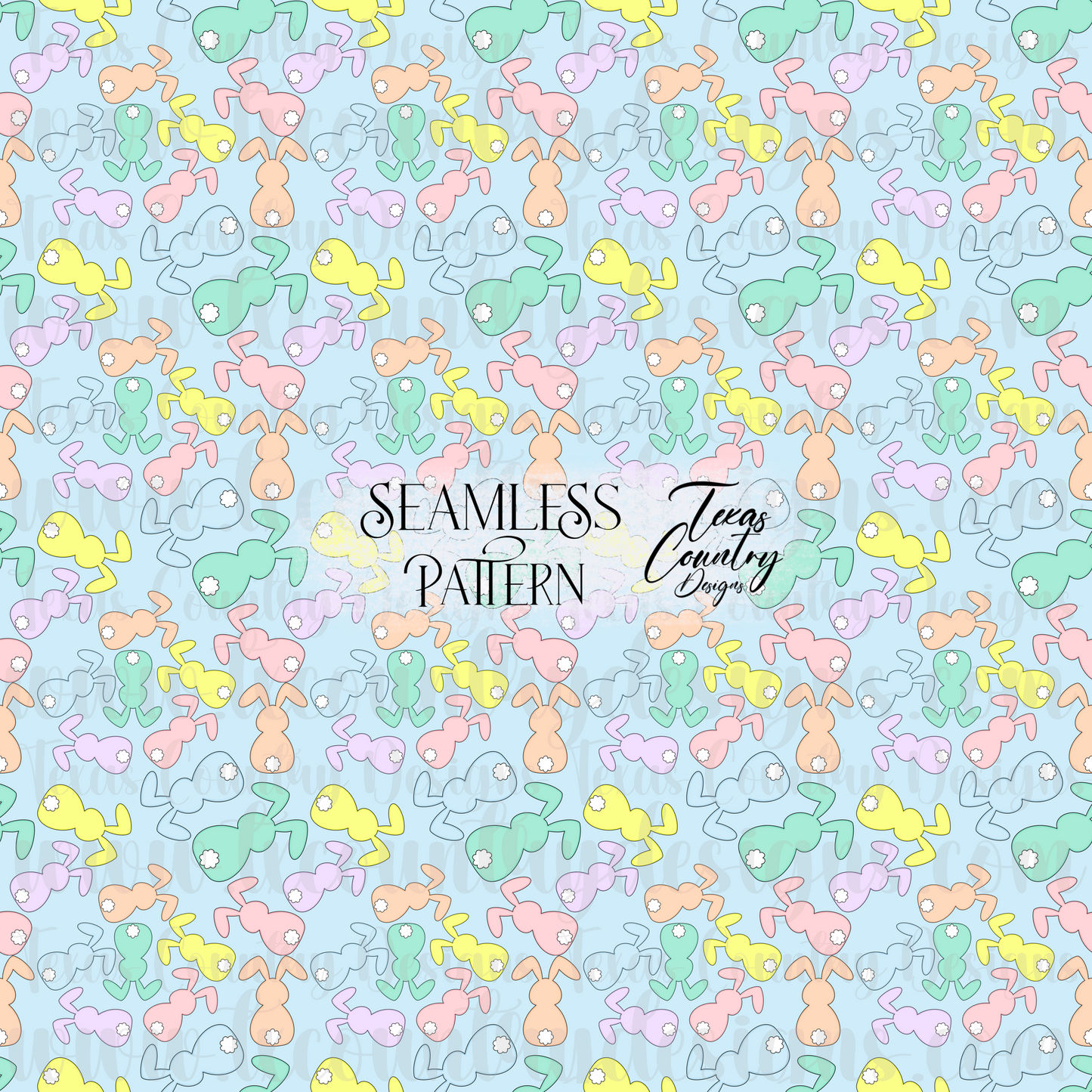 Pastel Bunny Seamless Blue