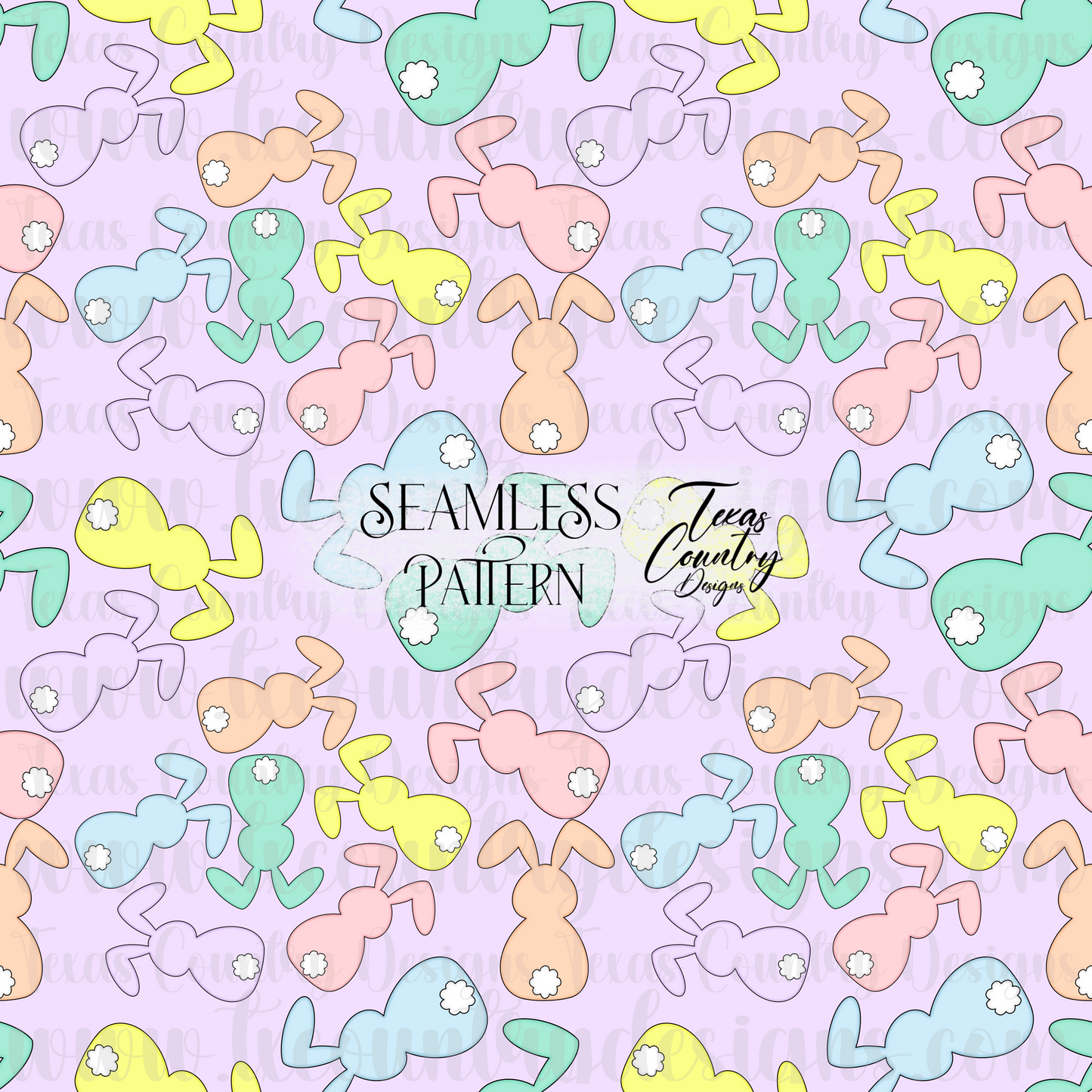Pastel Bunny Seamless Purple