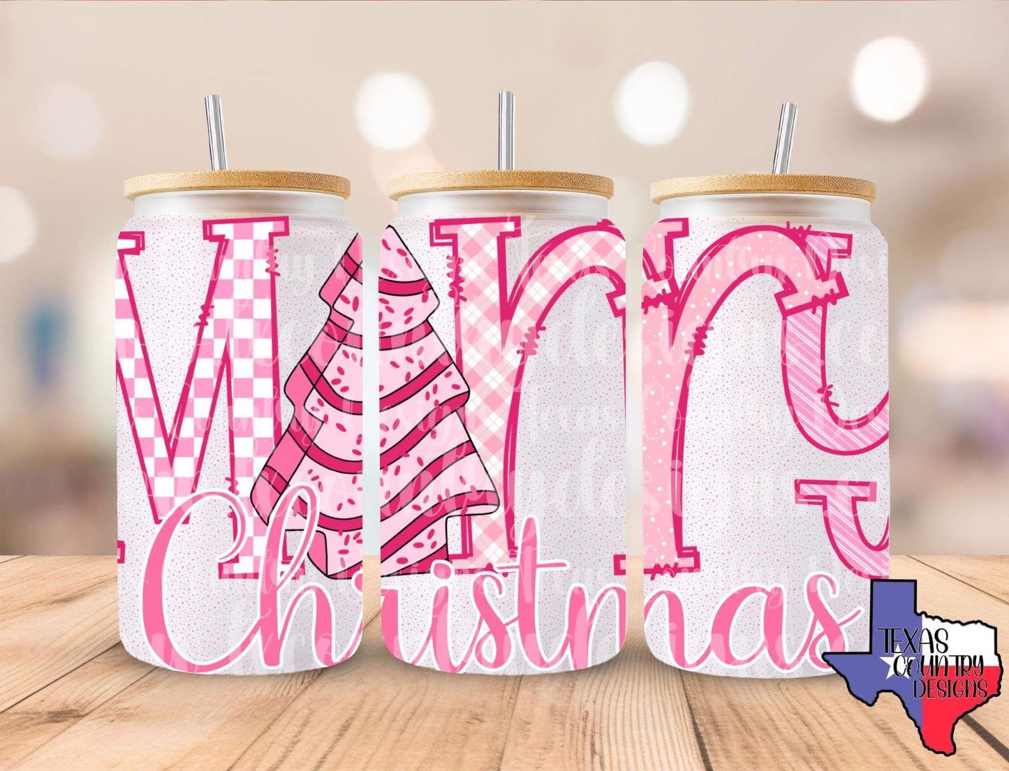 Pink Cake Merry Christmas Set