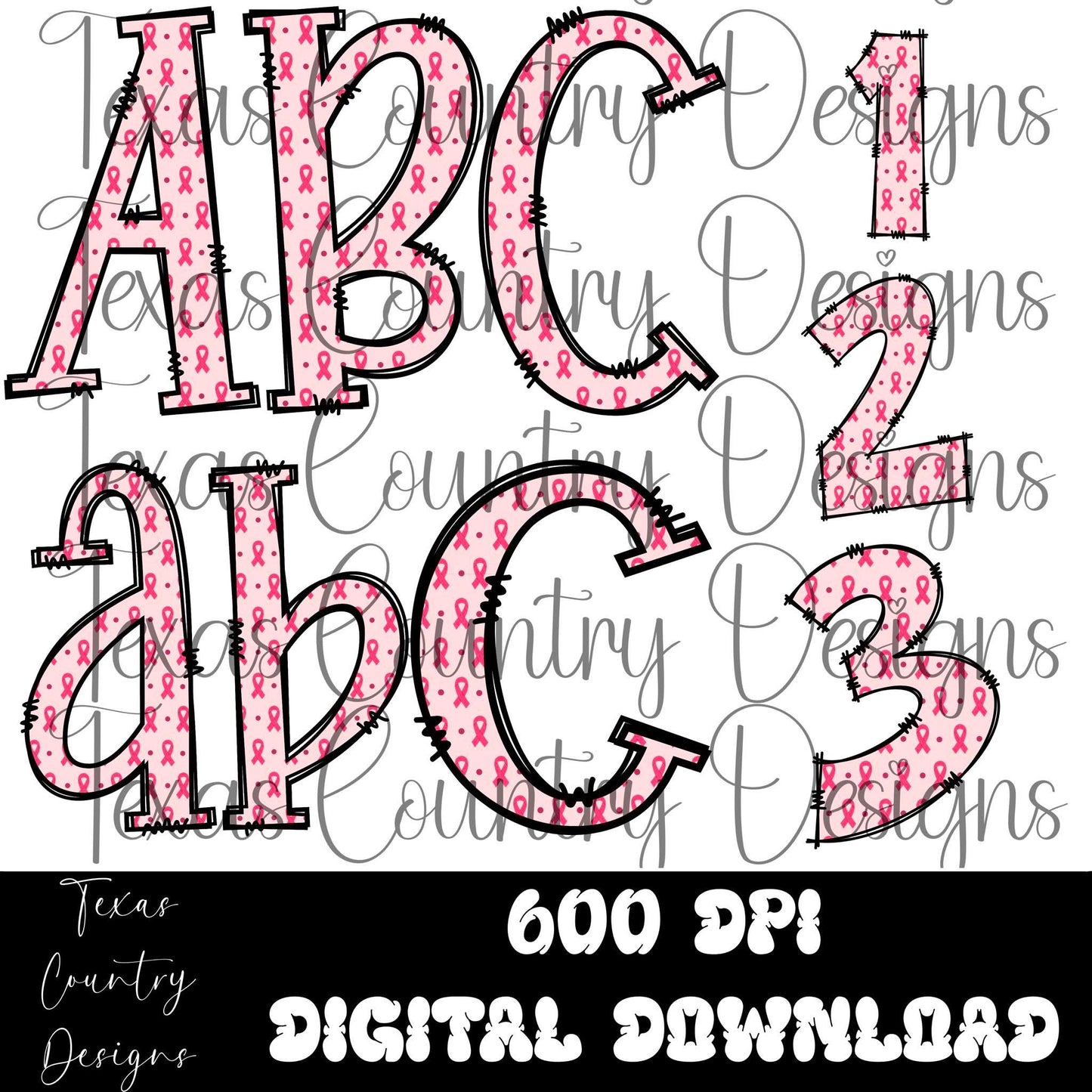 Pink Awareness Ribbon Alpha