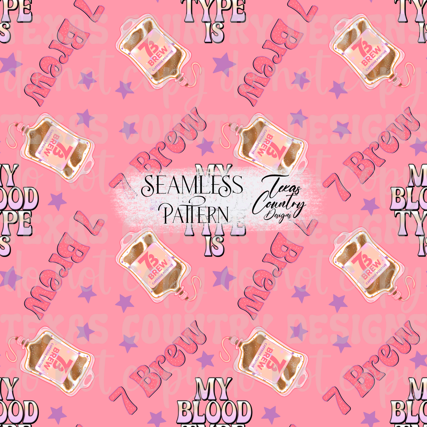 My Blood Type Is 7B Pink Seamless