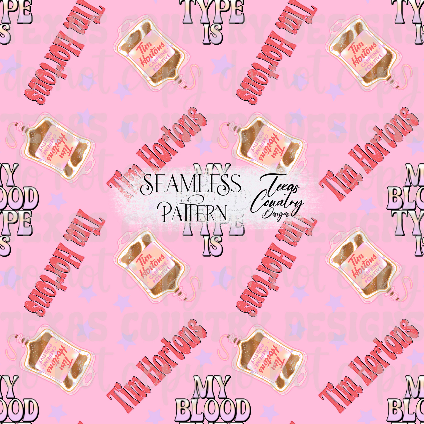 My Blood Type Is TH Pink Seamless
