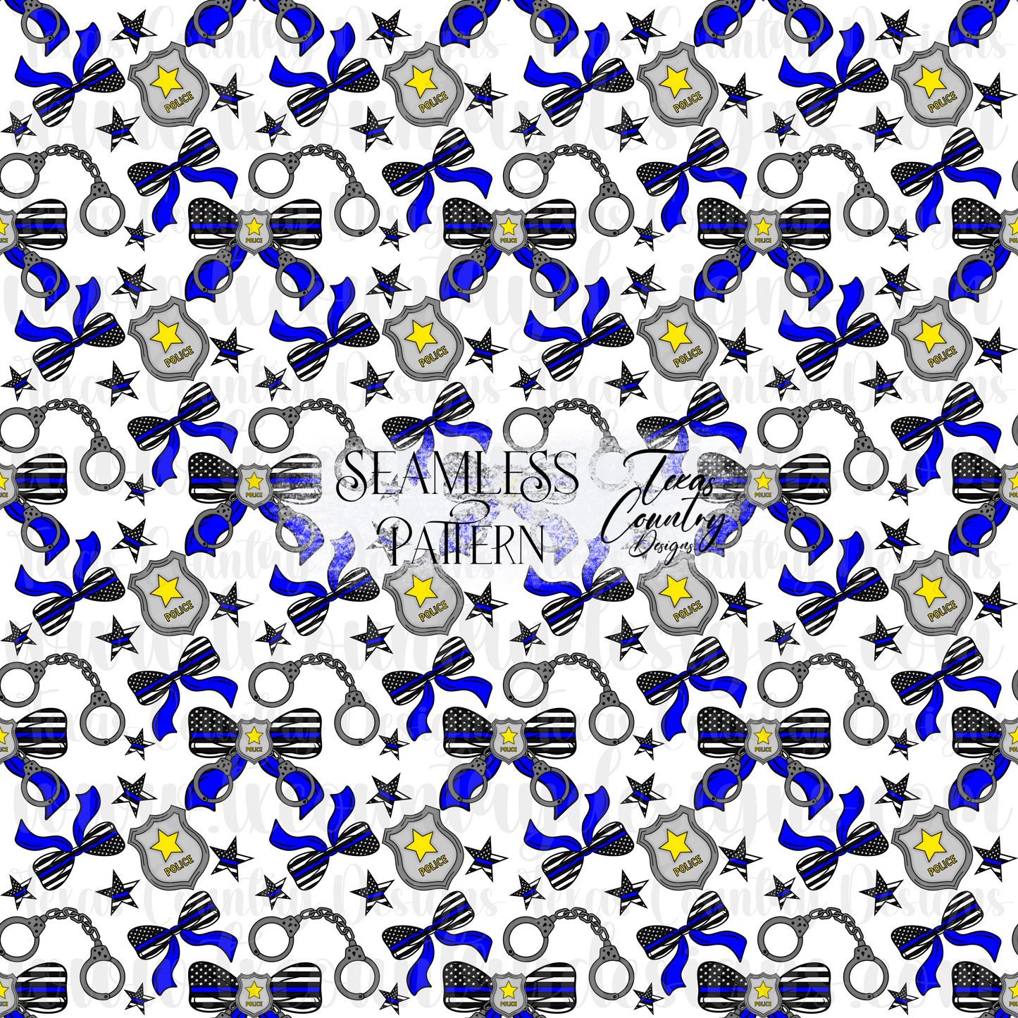 Police Ribbon Bow Seamless White
