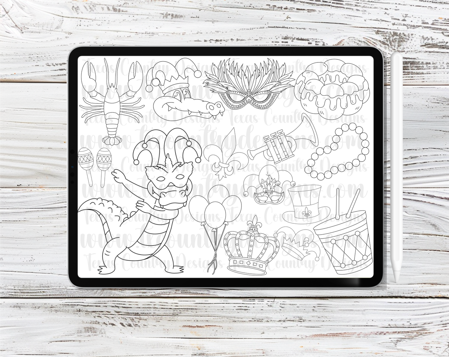 Mardi Gras Procreate Stamps