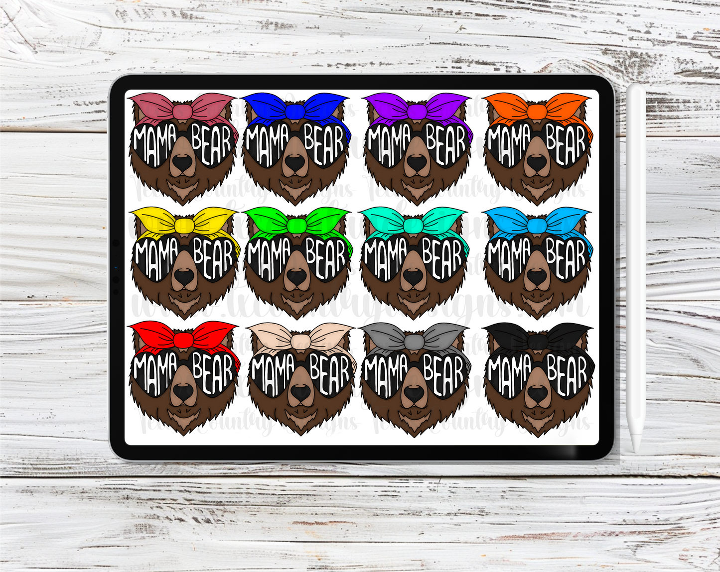Mama/Baby Bears Clipart Set