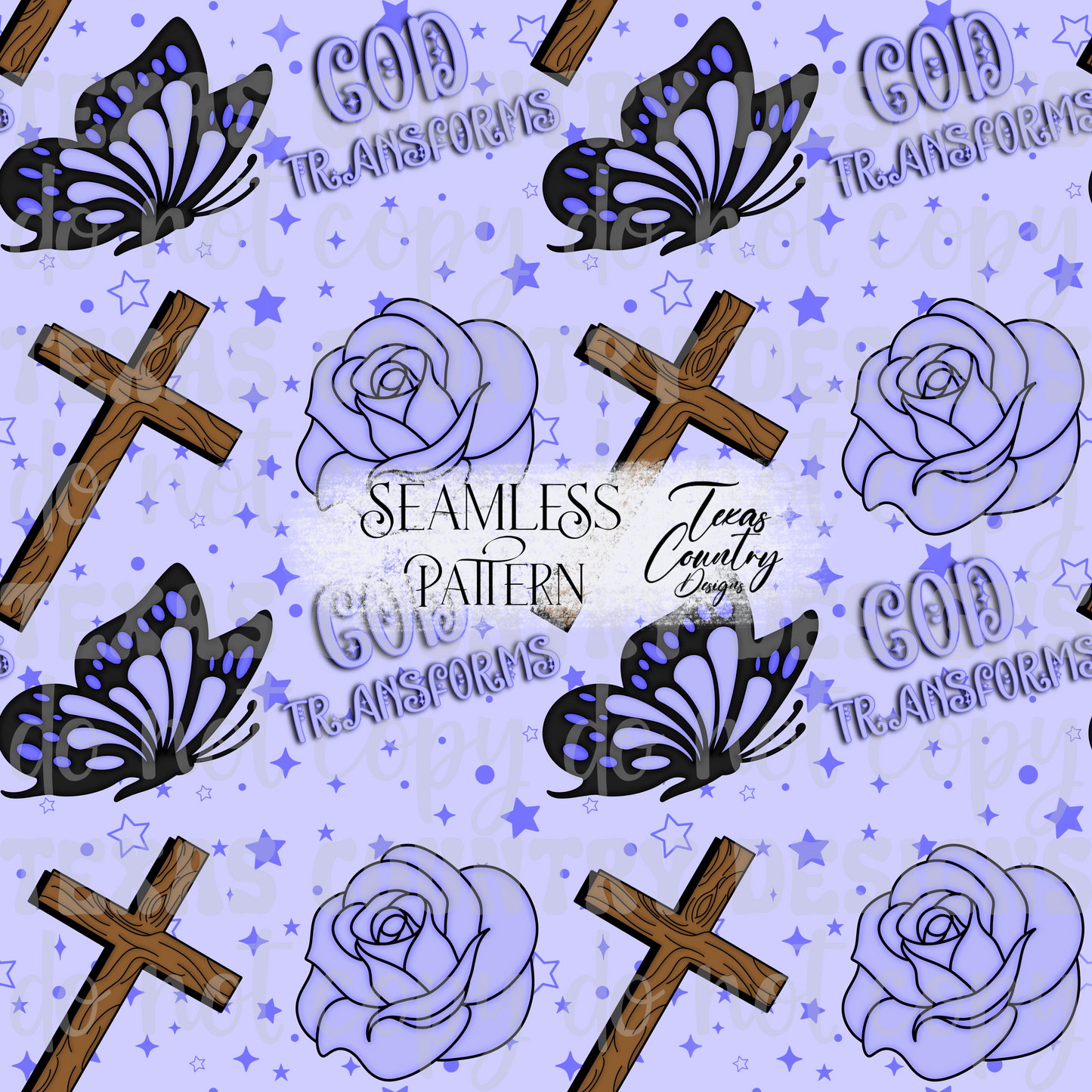 God's Unfailing Love Transforms Us Purple Checkered Seamless