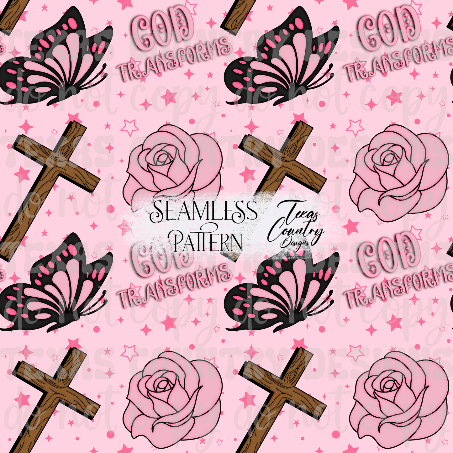 God's Unfailing Love Transforms Us Pink Seamless