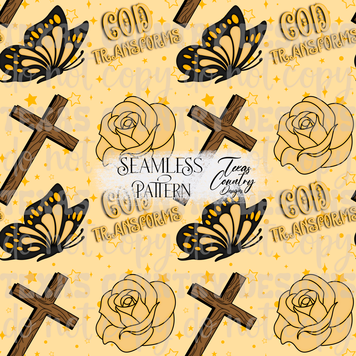 God's Unfailing Love Transforms Us Orange Seamless