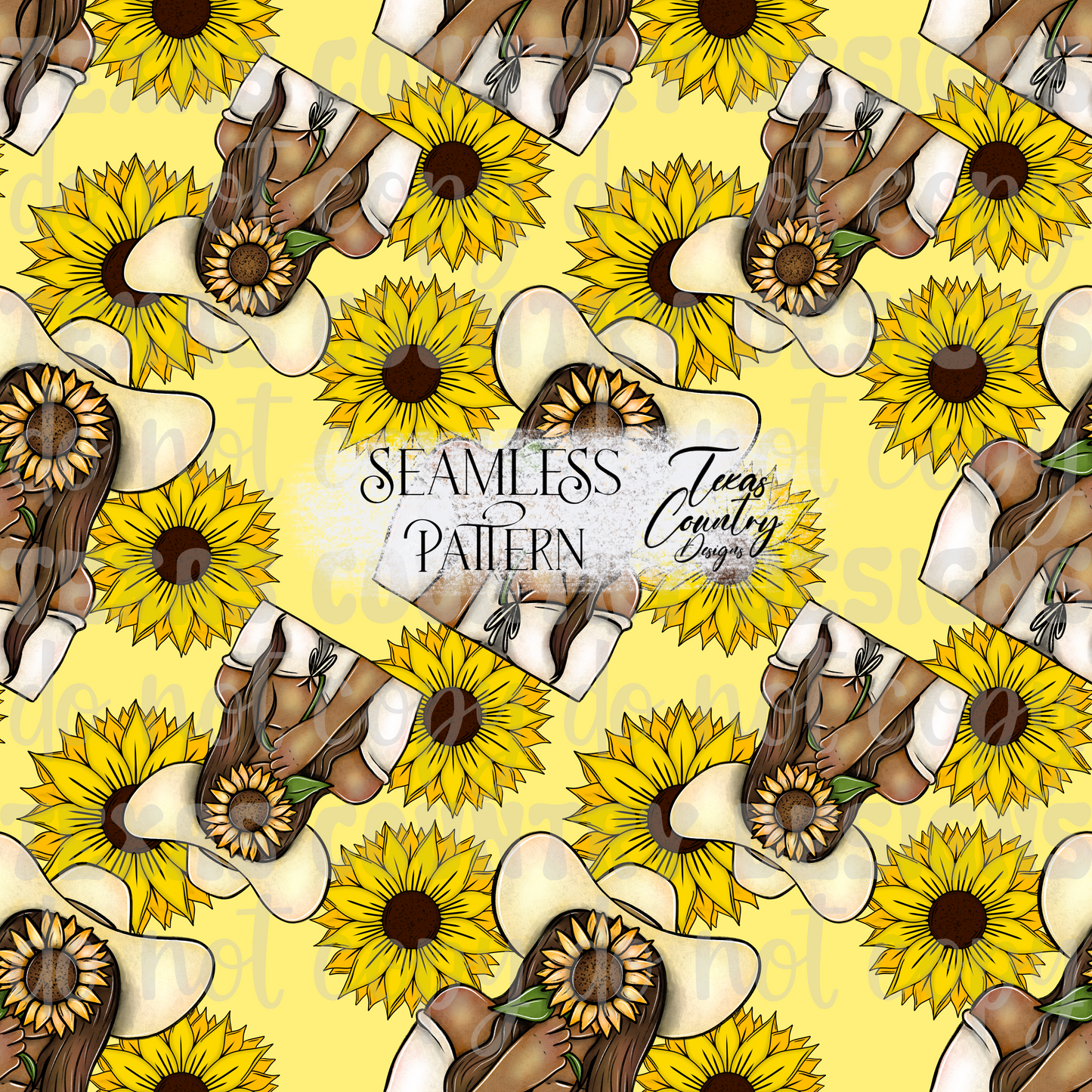 She Belongs Among The Wildflowers Light Brown Seamless