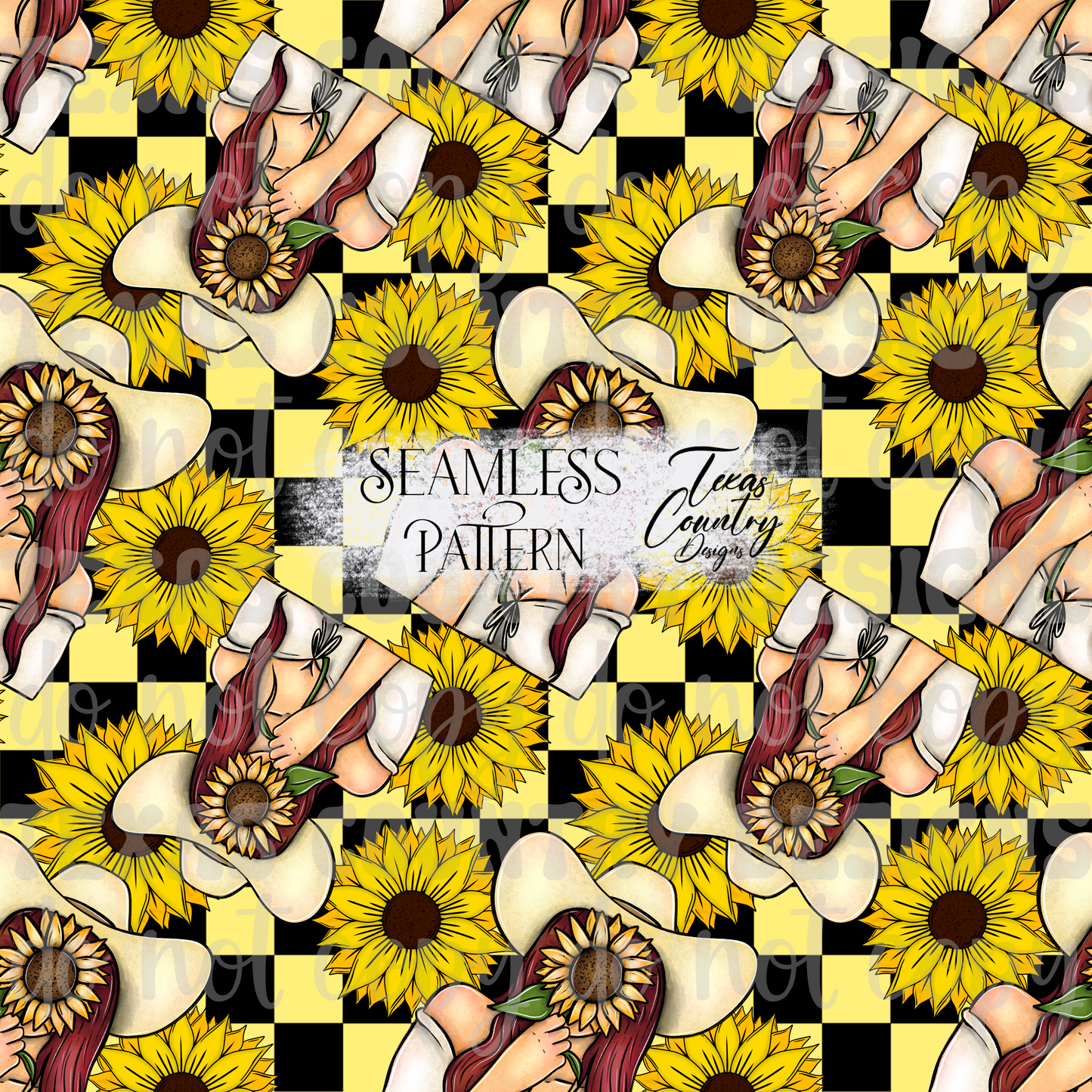 She Belongs Among The Wildflowers Red Checkered Seamless