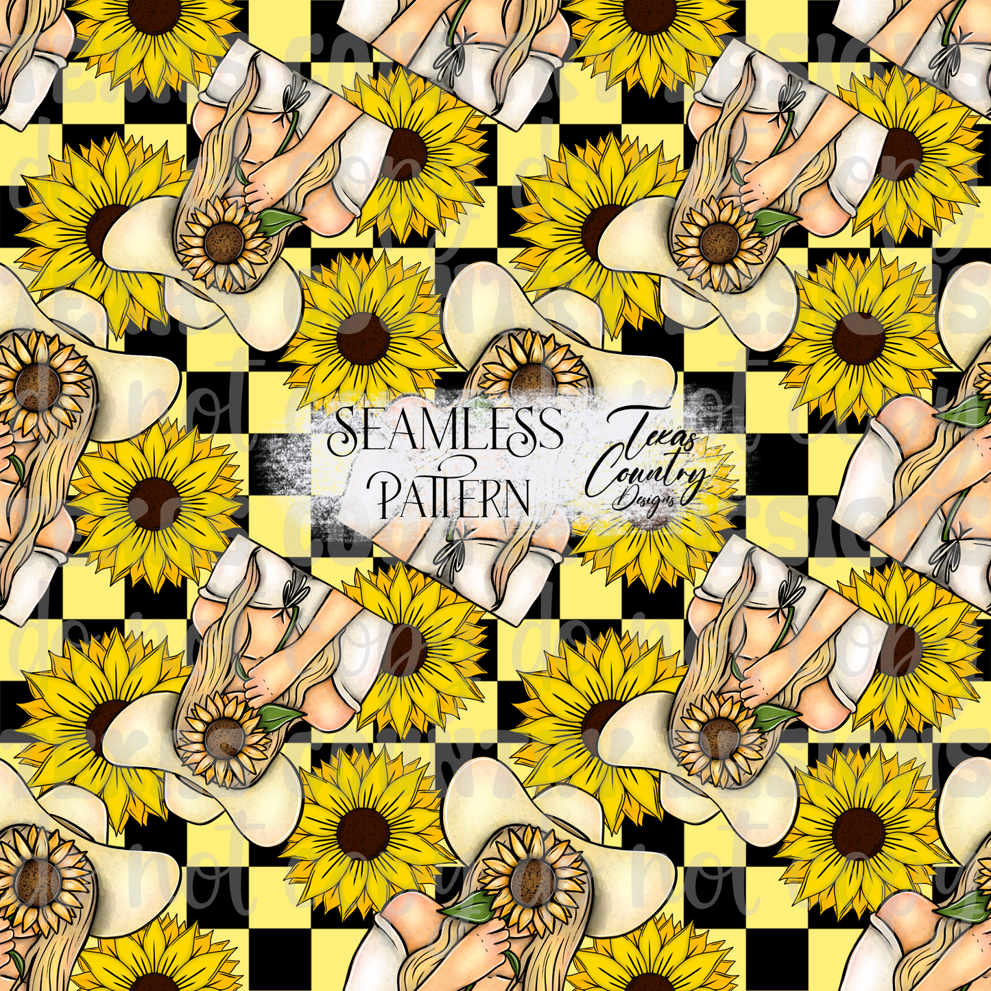 She Belongs Among The Wildflowers Blonde Checkered Seamless