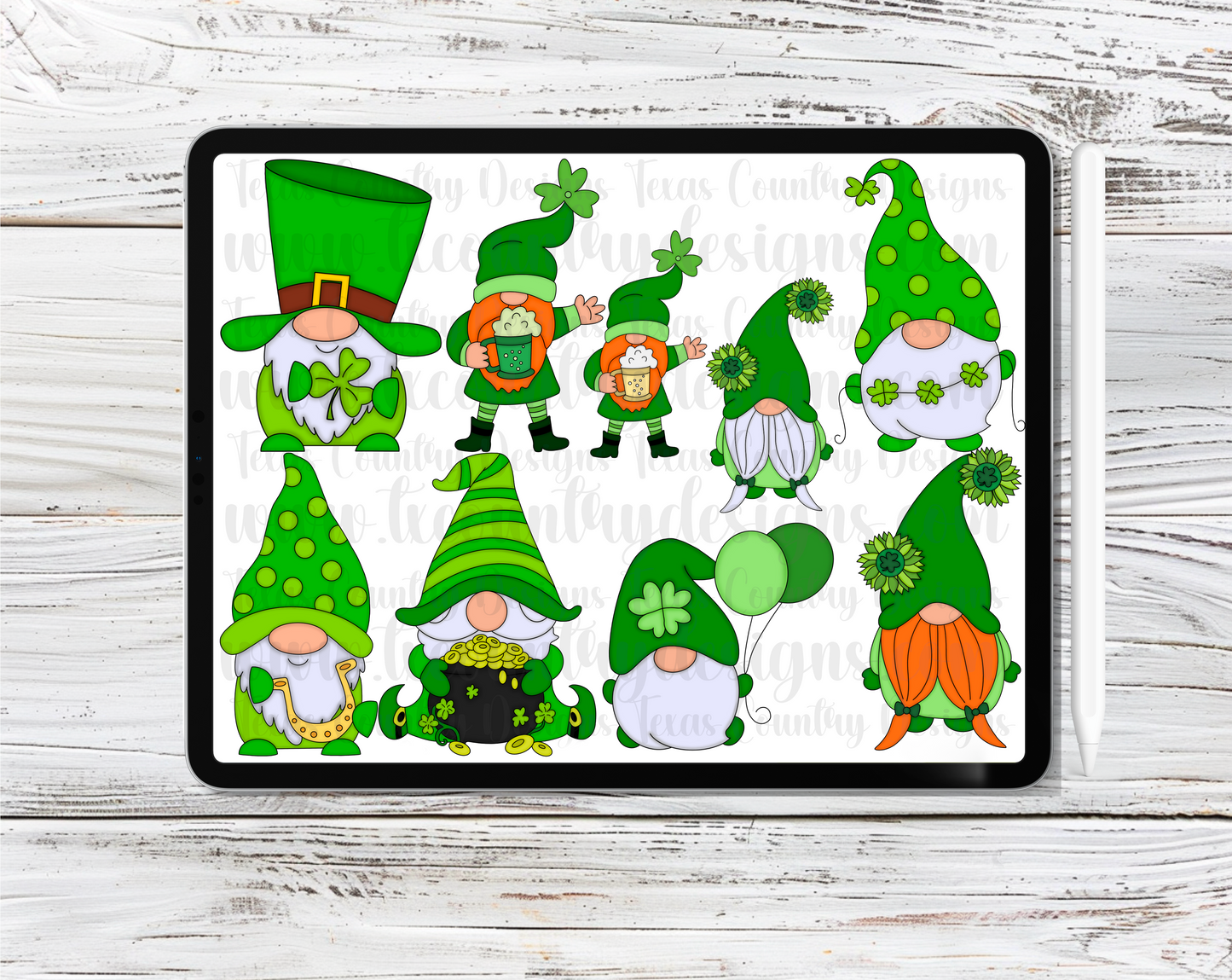 St. Patty Gnomes Clipart Set