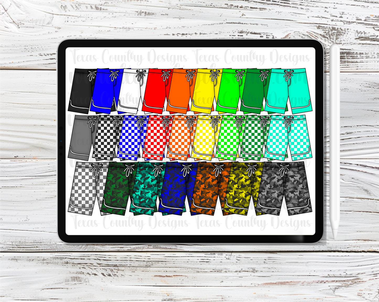Swim Trunks Clipart Set