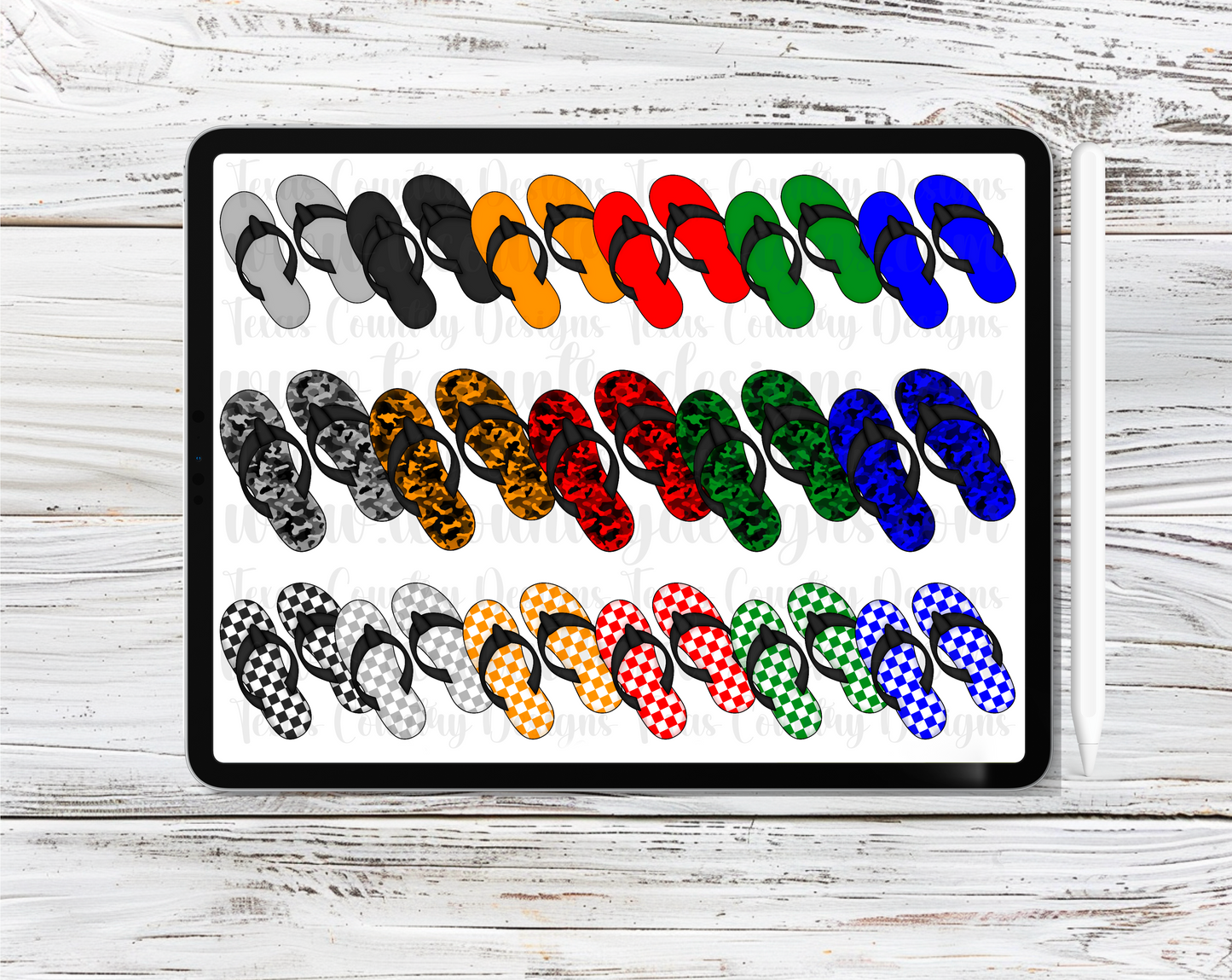 Men’s Flip Flop’s Clipart Set