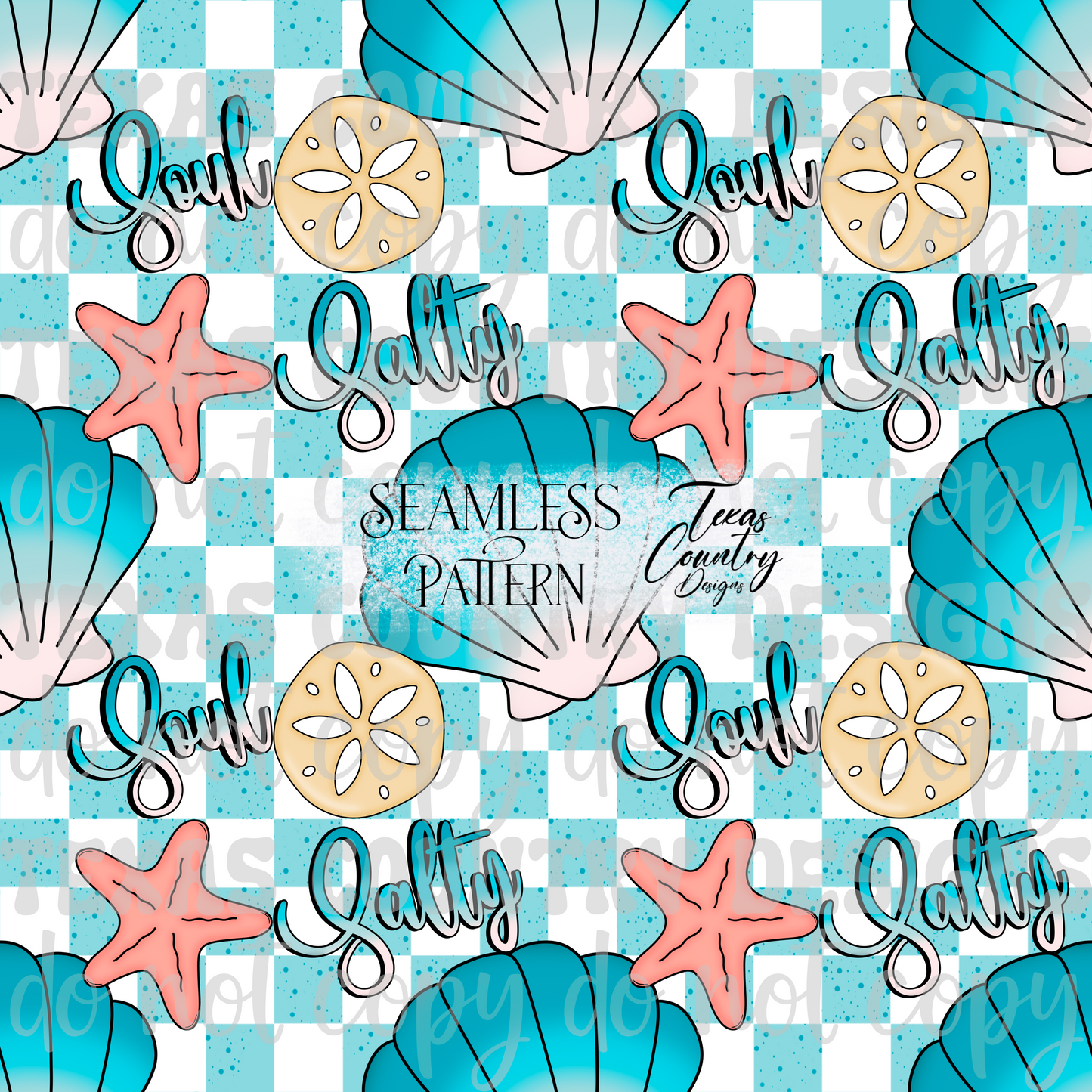 Salty Soul Blue Tones Seamless