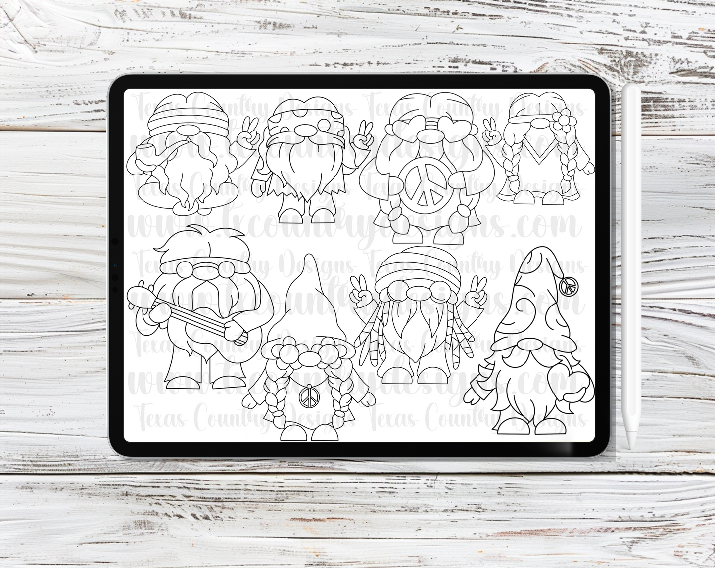 Hippie Gnomes Procreate Stamps
