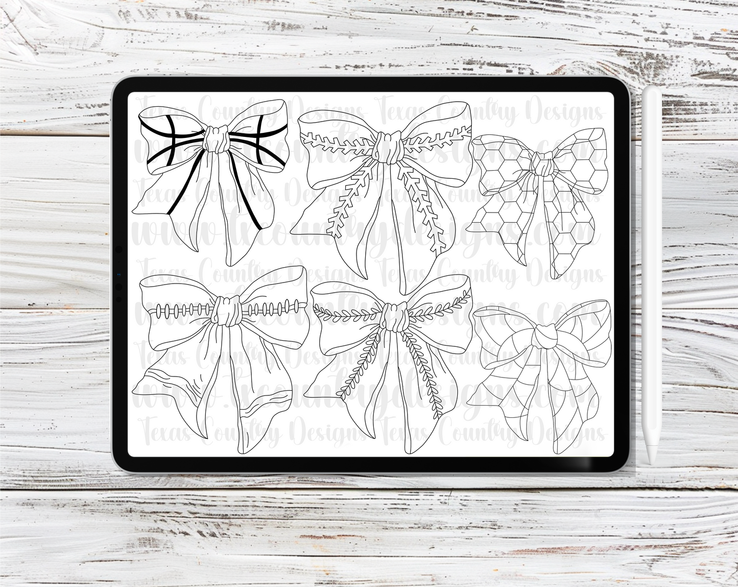 Sports Ribbon Bows Procreate Stamps