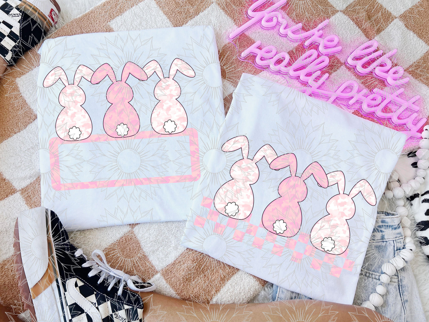 Pastel Pink Camo Bunny Combo