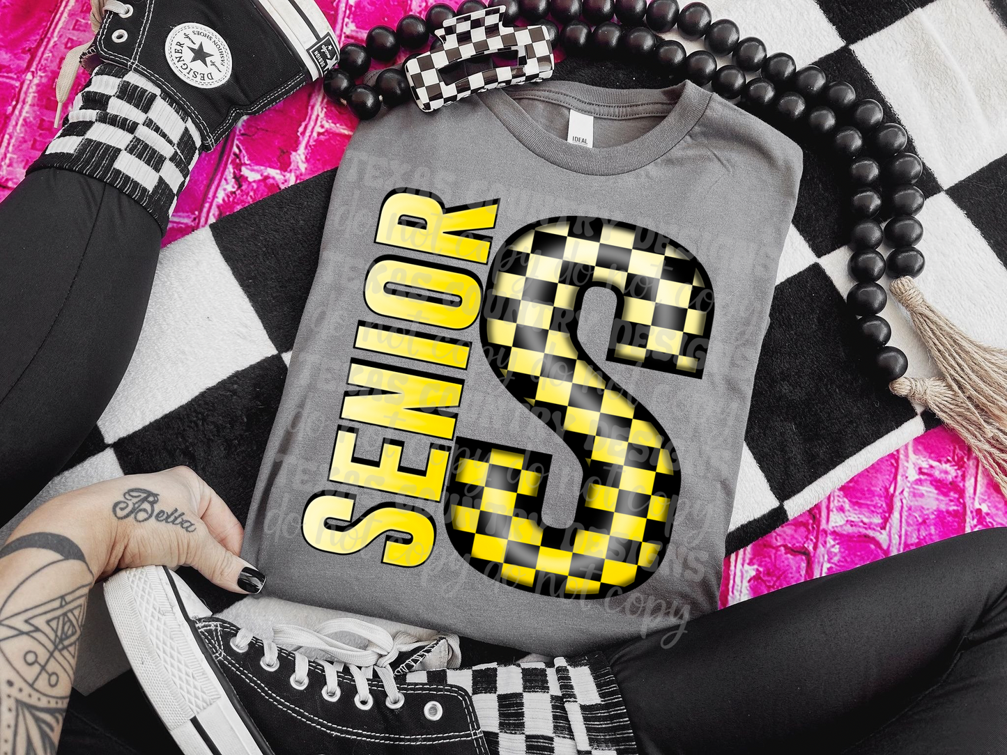 Senior Yellow Checkered