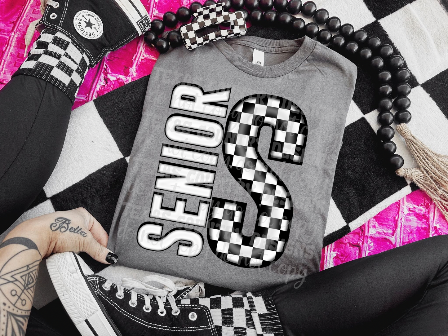 School Grades Black Checkered