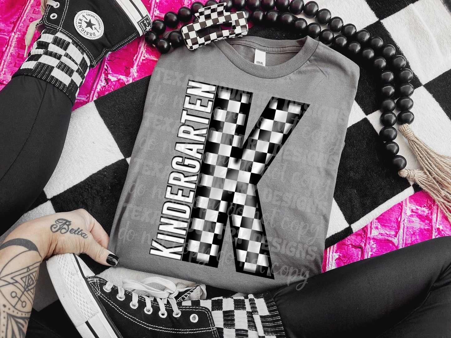 School Grades Black Checkered