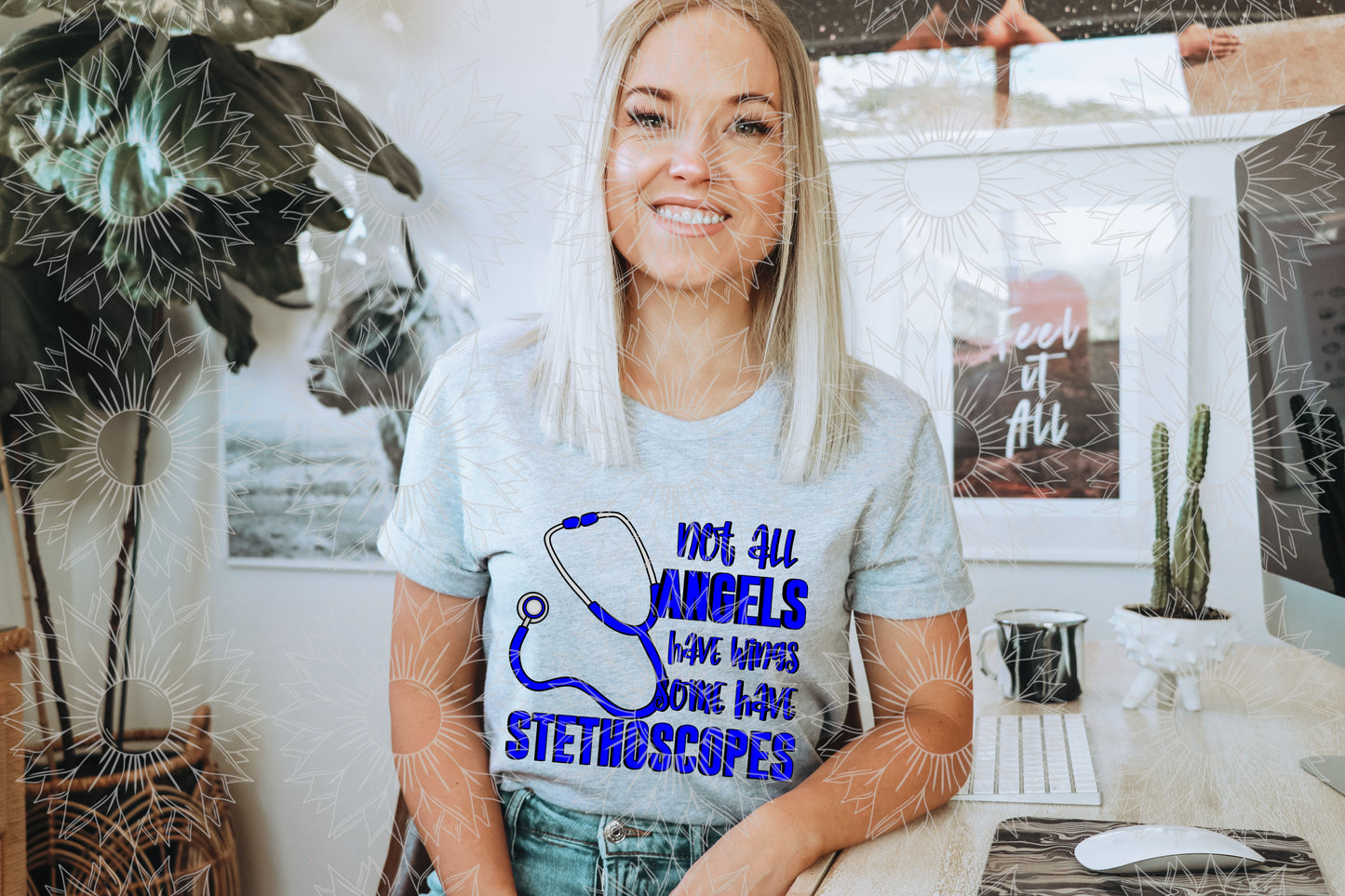 Not All Angels Have Wings - Stethoscopes - Blue