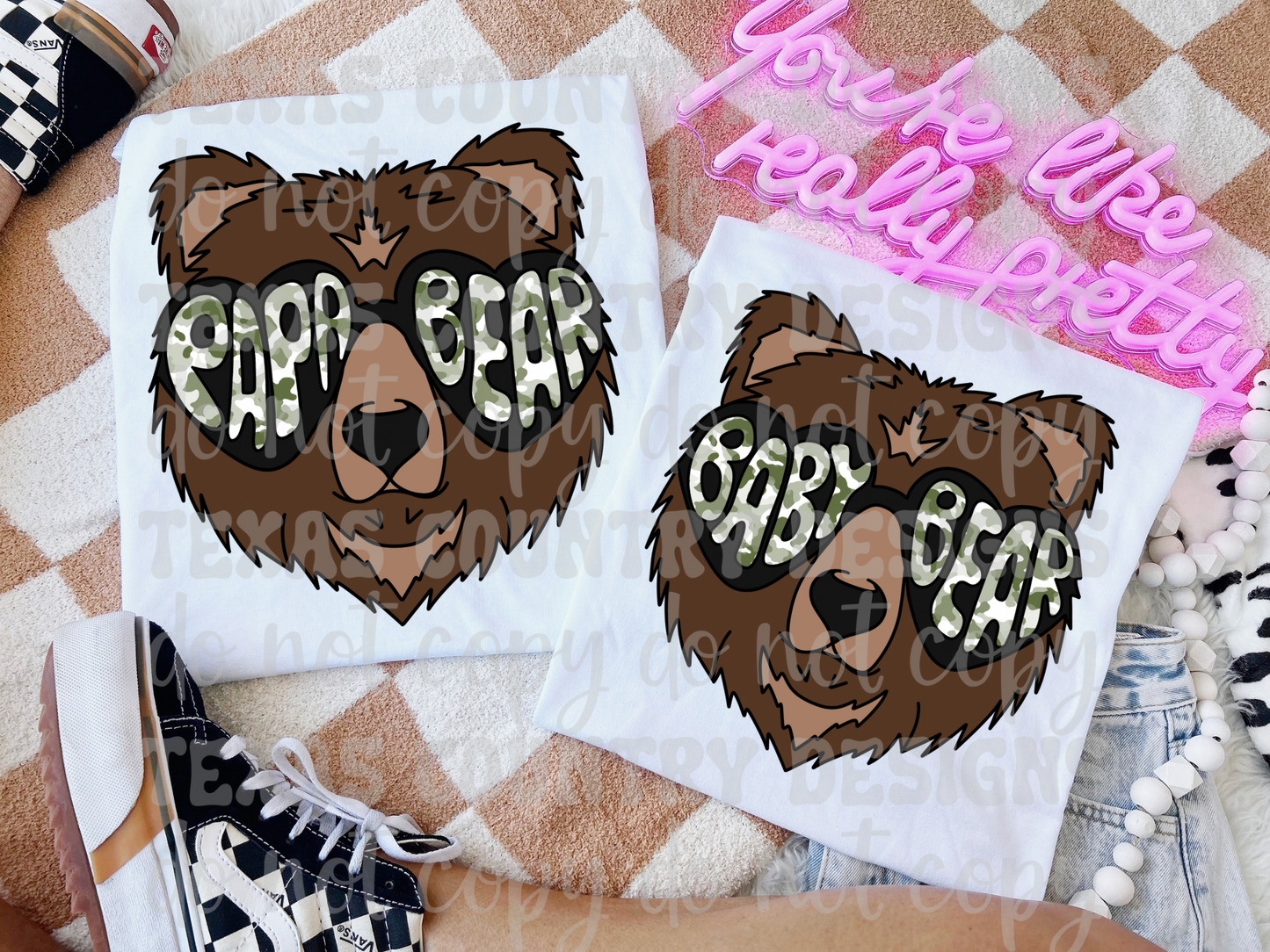 Papa/Baby Bear Green Camo