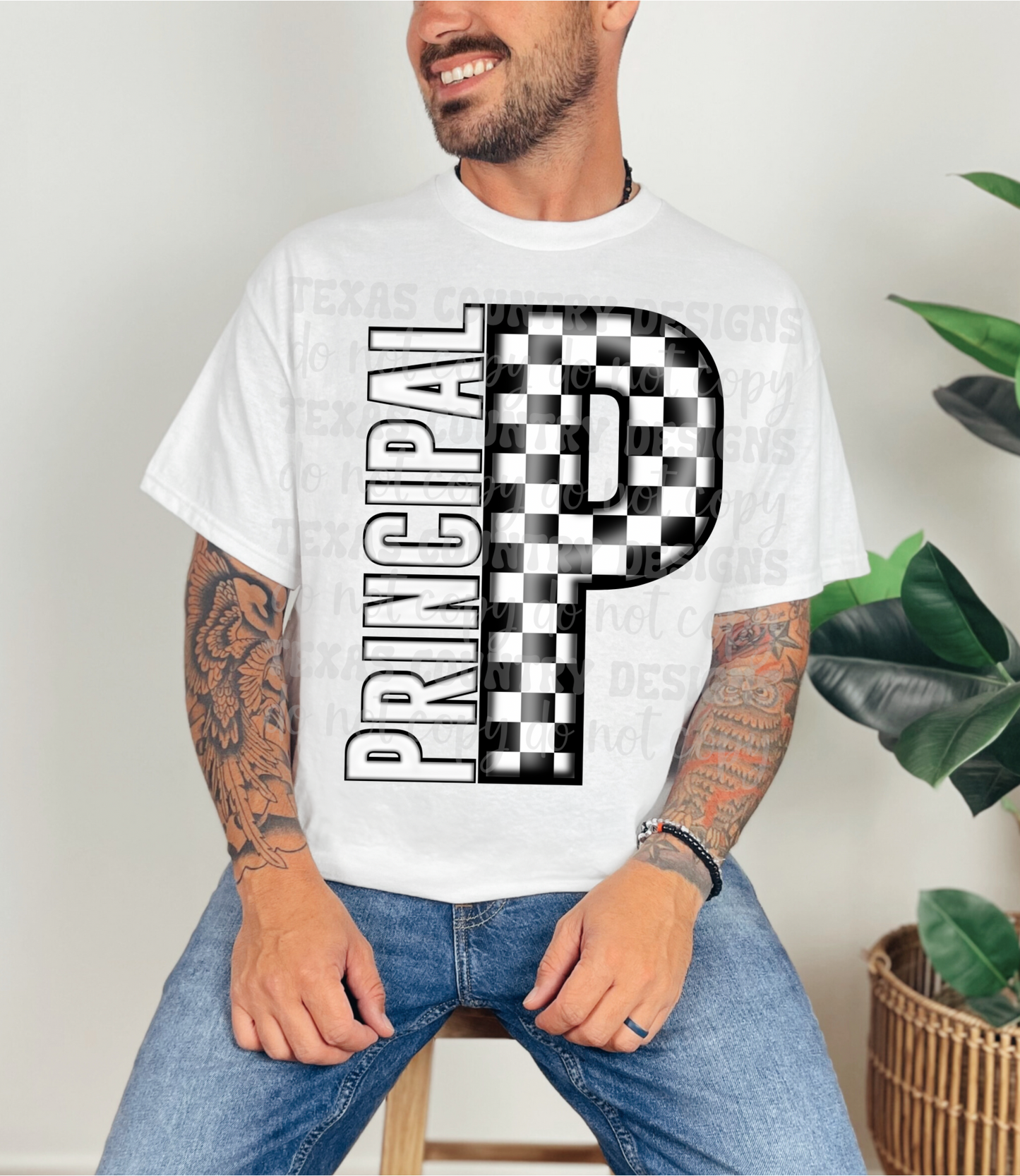 Principal Black Checkered