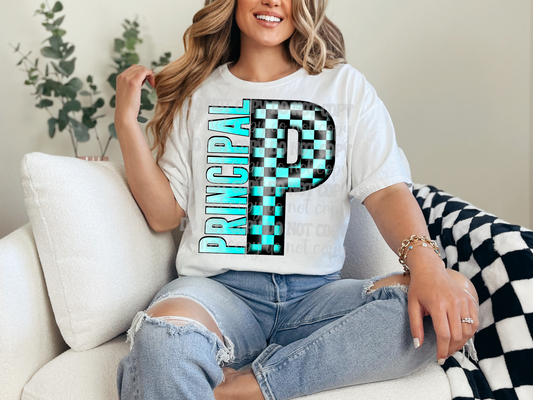 Principal Turquoise Checkered