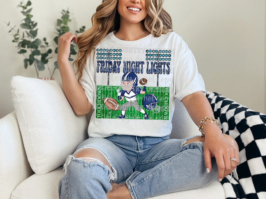 Friday Night Lights Navy Blue Glitter
