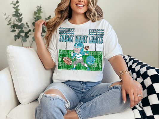 Friday Night Lights Turquoise Glitter