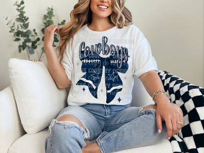 Custom Football Ribbon Bow