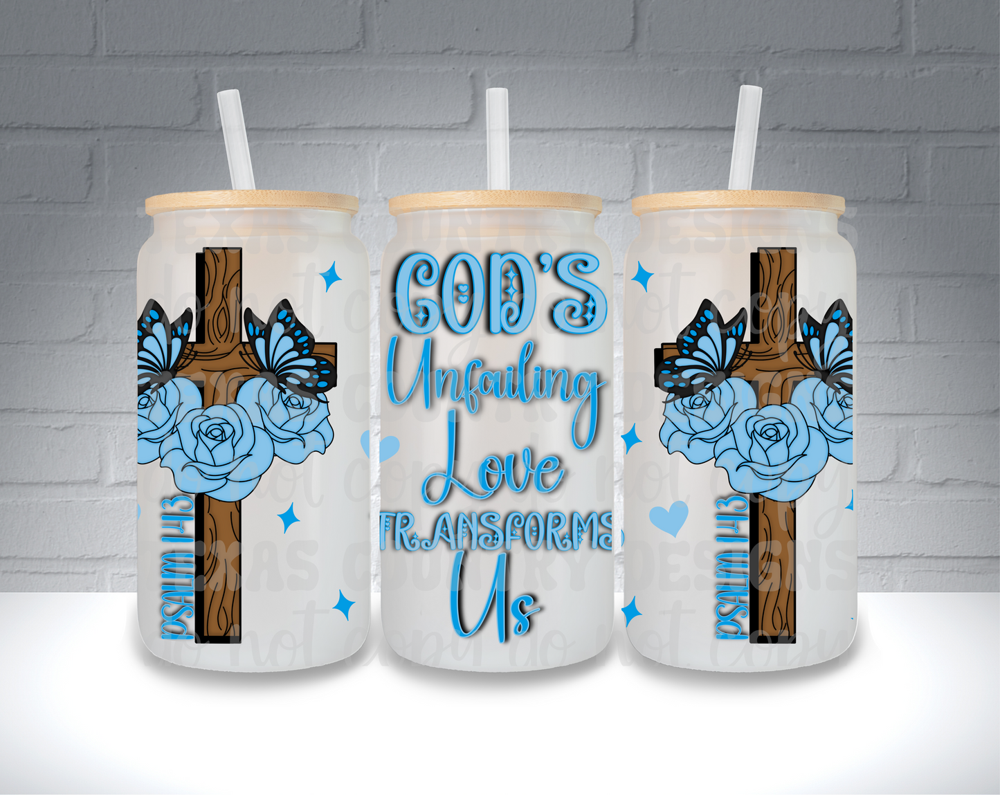 God's Unfailing Love Transforms Us Blue 16OZ