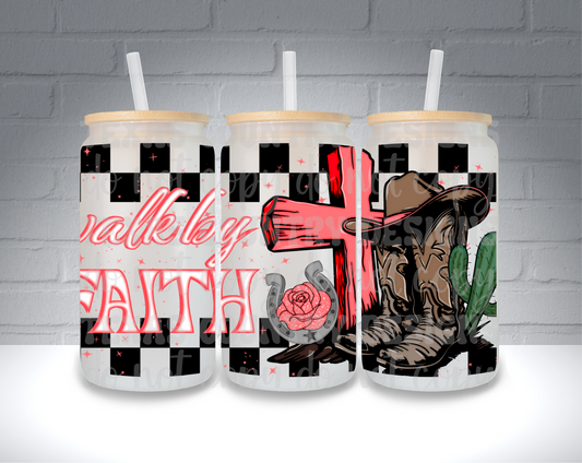 Walk By Faith 16OZ Red
