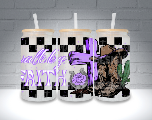 Walk By Faith 16OZ Purple