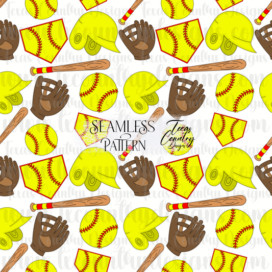 Softball Seamless White
